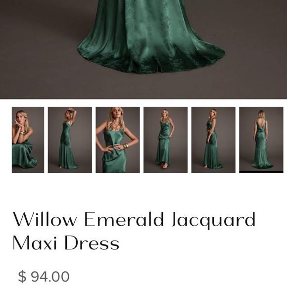 Willow Emerald Jacquard Maxi Dress - Picture 4 of 6